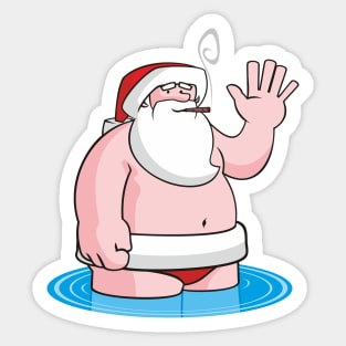 Santa On Vacation Sticker